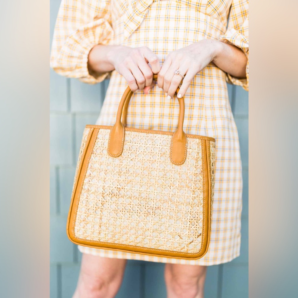 Talbots Caning Drawstring Tote Handbag